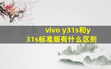 vivo y31s和y31s标准版有什么区别